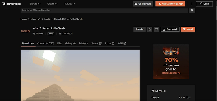ماد Atum 2: Return to the Sands را می‌توانید از وب‌سایت CurseForge دانلود کنید.